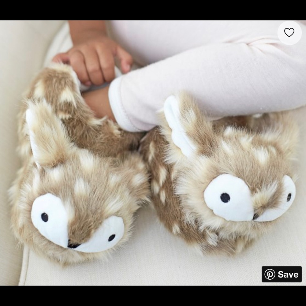 Pottery barn Deer Fawn Doe Slippers